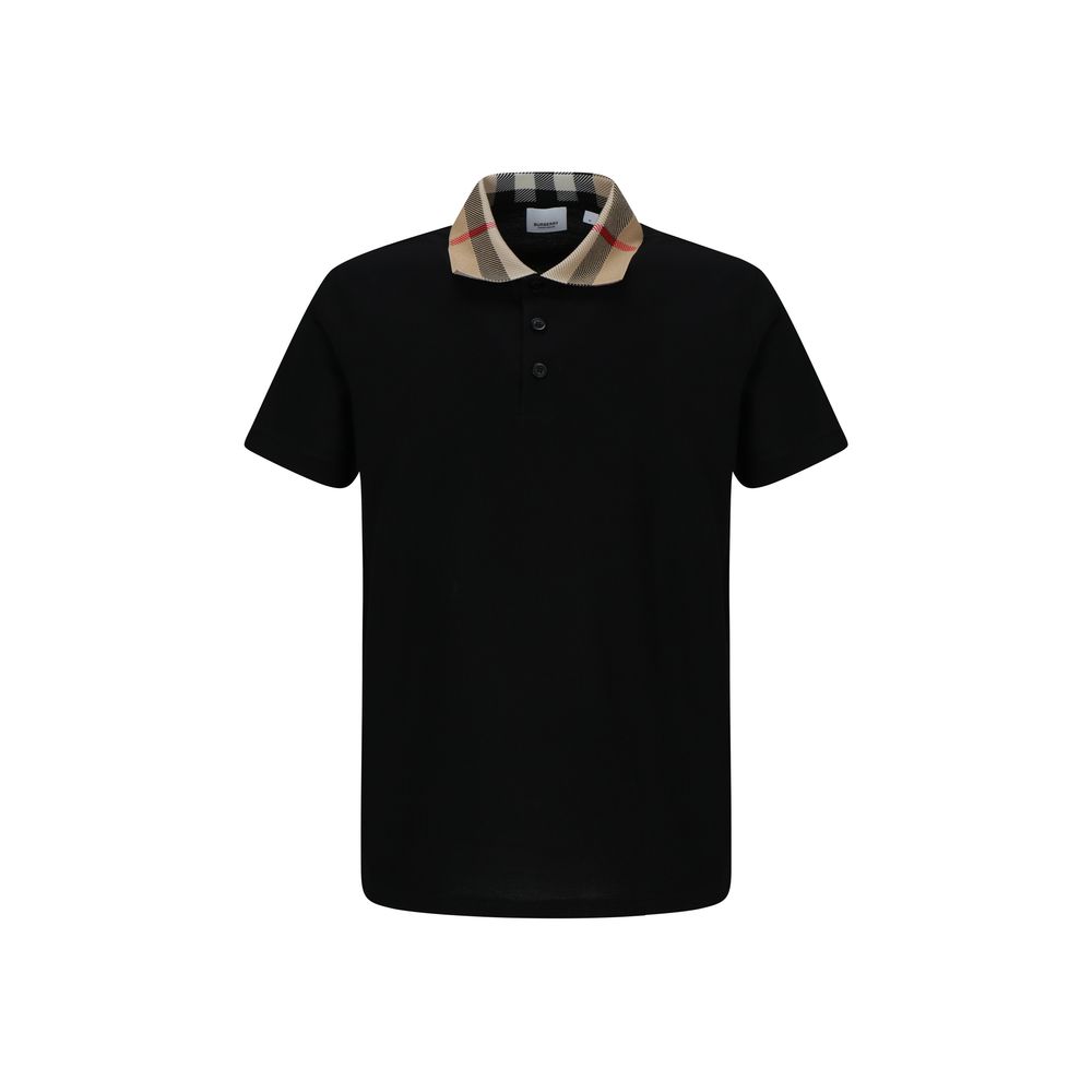 Schwarzes Baumwoll-Poloshirt