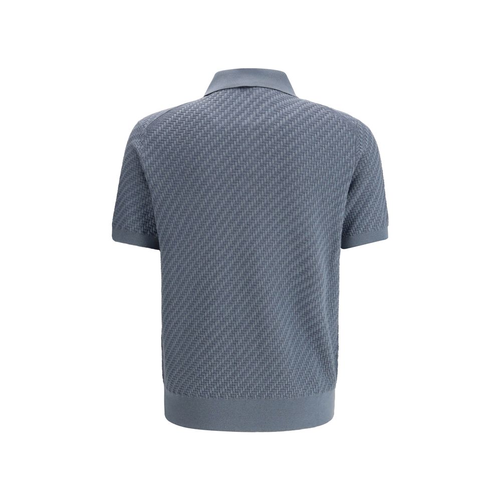 Hellblaues Baumwoll-Poloshirt