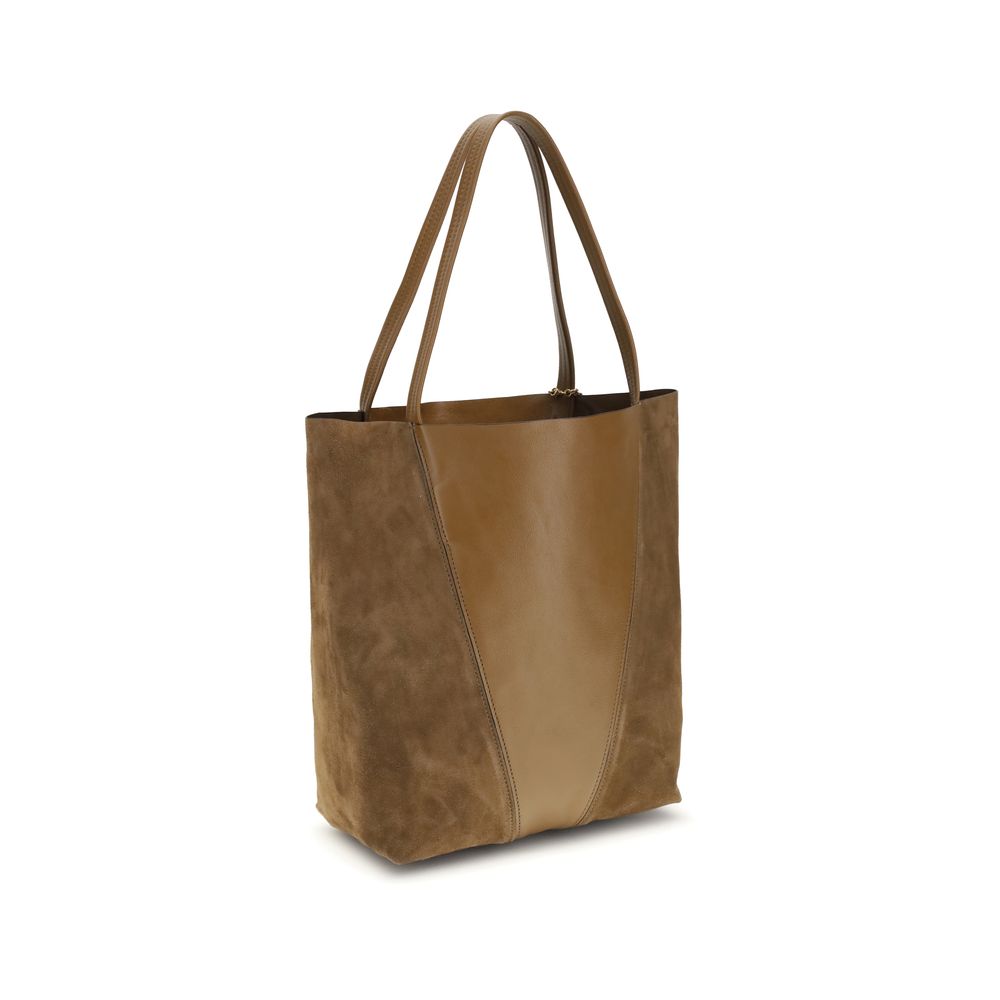 Beige Leder-Schultertasche