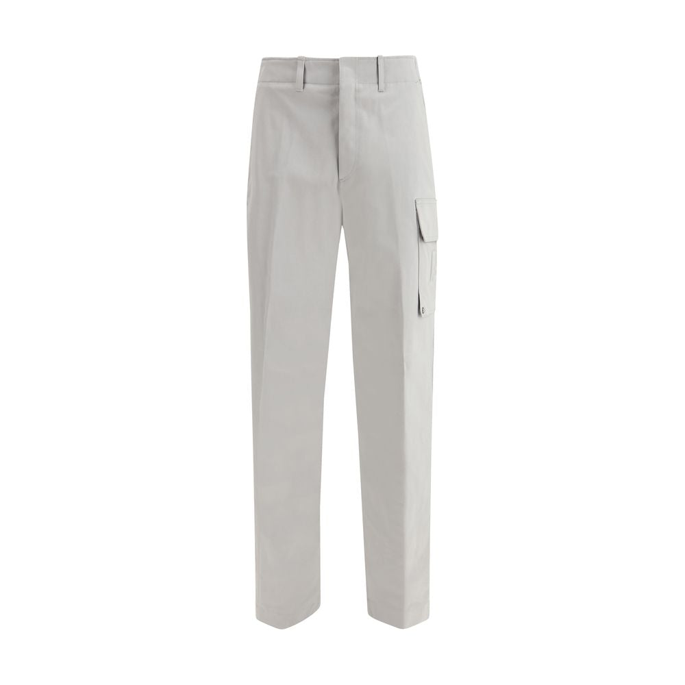 Silver Cotton Cargo Pants