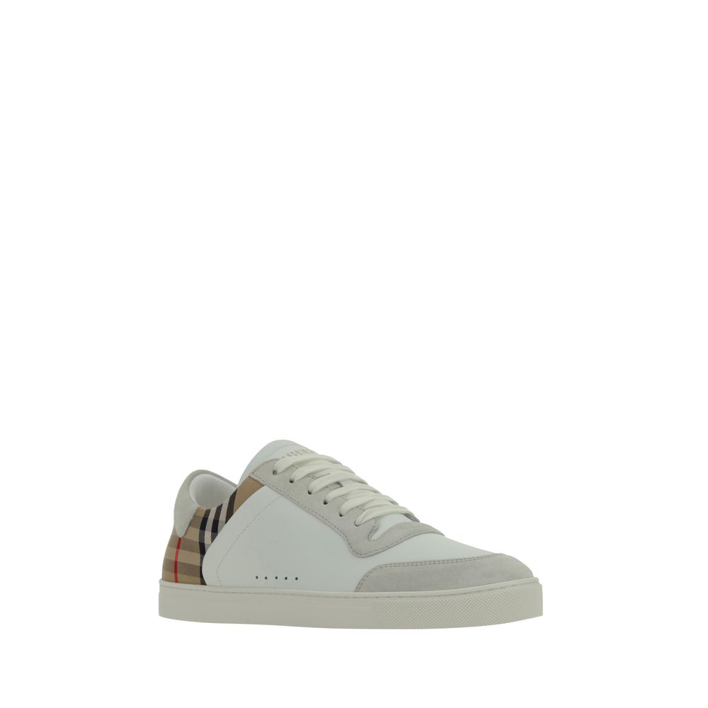 White Calf Leather Bos Taurus Low Top Sneakers