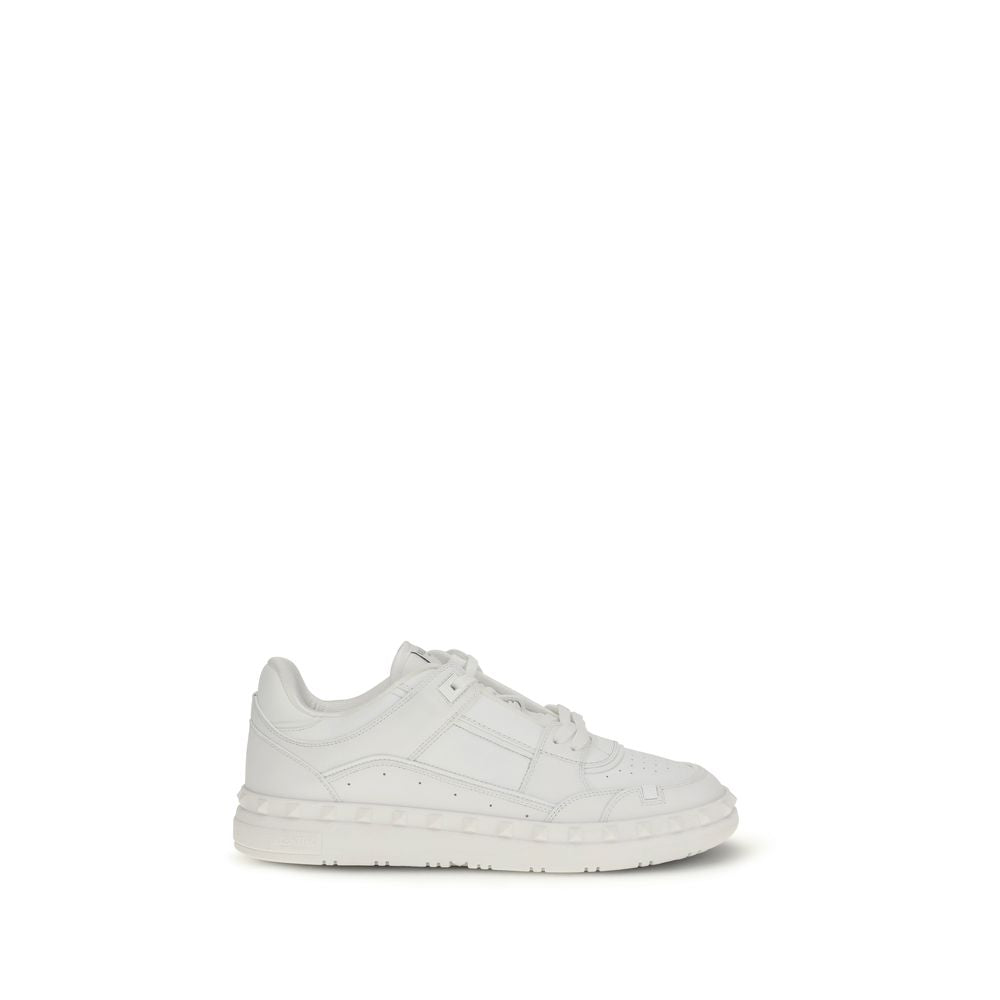 White Calf Leather Bos Taurus Low Top Sneakers