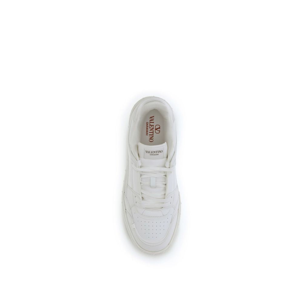 White Calf Leather Bos Taurus Low Top Sneakers