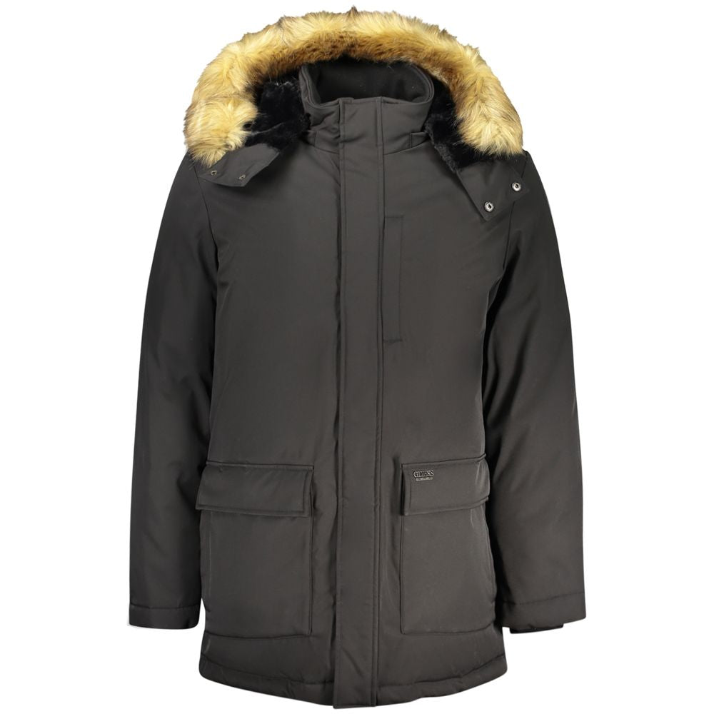 Black Polyester Mens Jacket