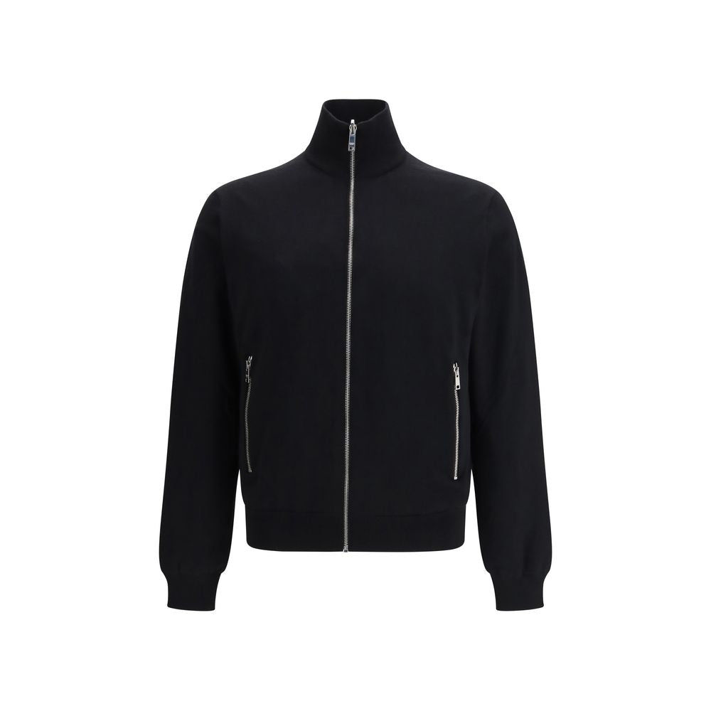 Black Fleece Wool Full-Length Jacket