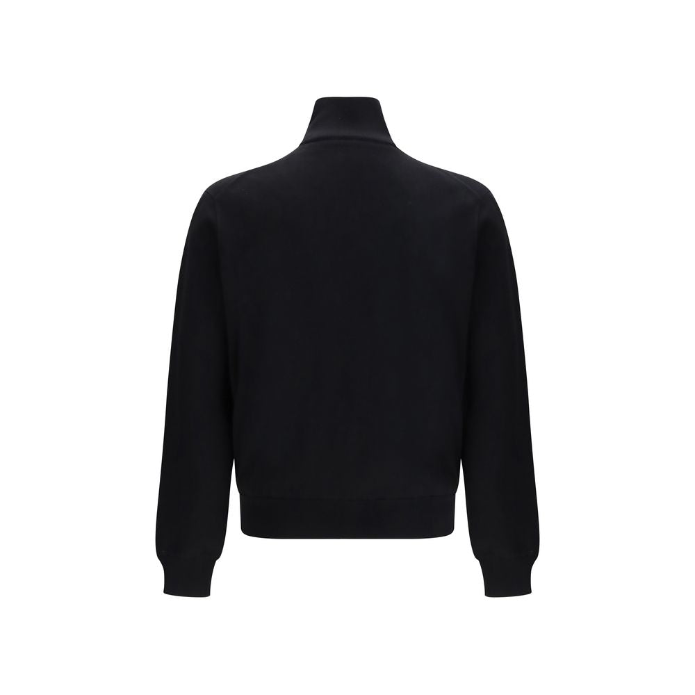 Black Fleece Wool Full-Length Jacket