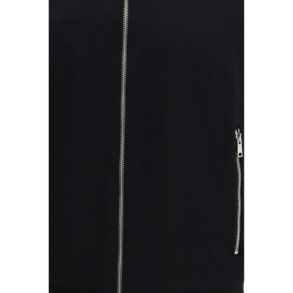 Black Fleece Wool Full-Length Jacket