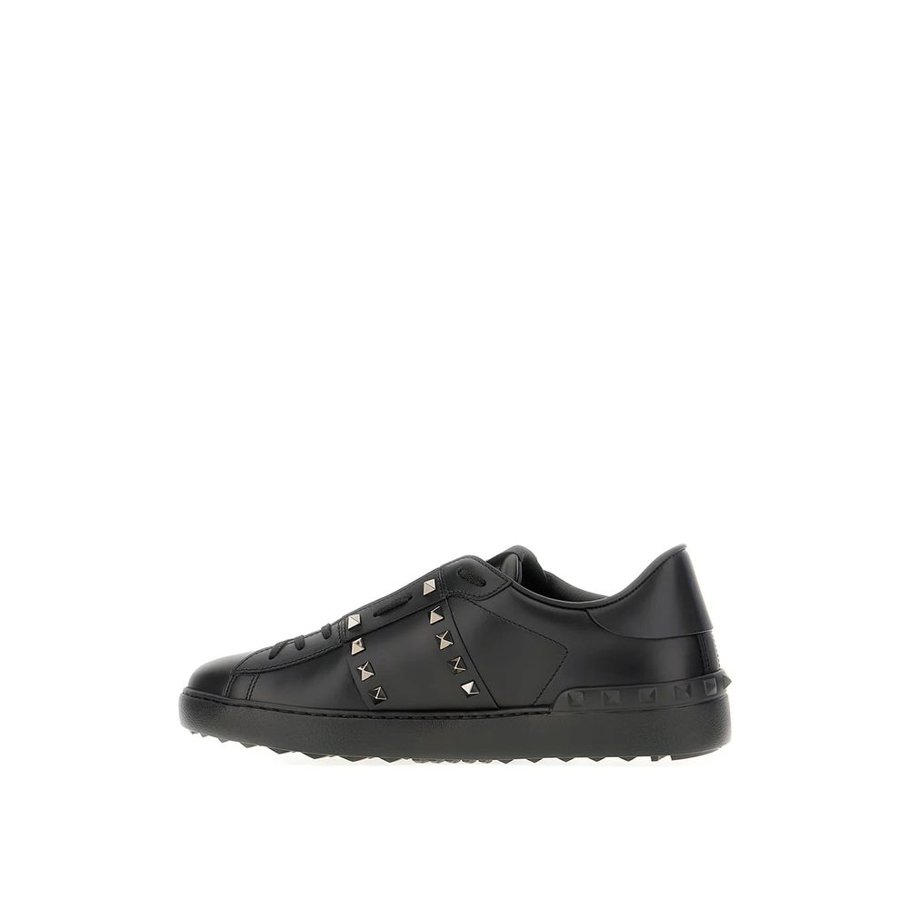 Black Leather Low Top Sneakers