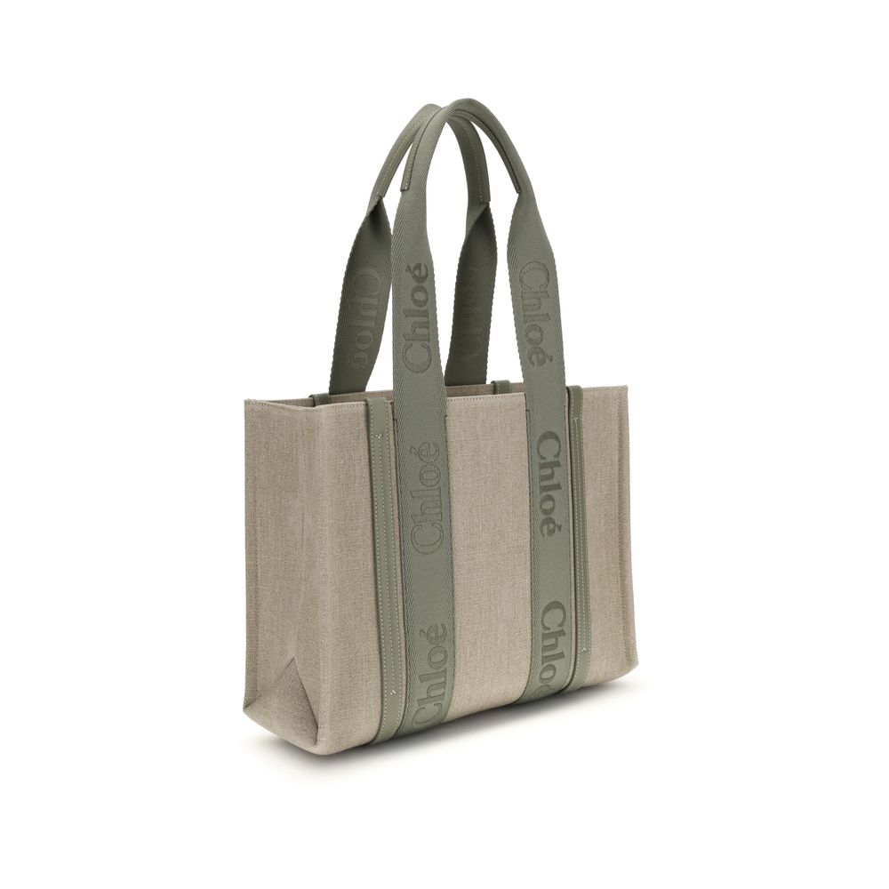 Beige Linen Shoulder Bag