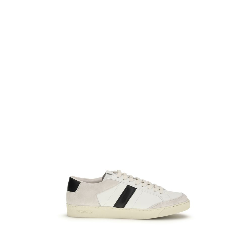 White Calf Leather Bos Taurus Low Top Sneakers