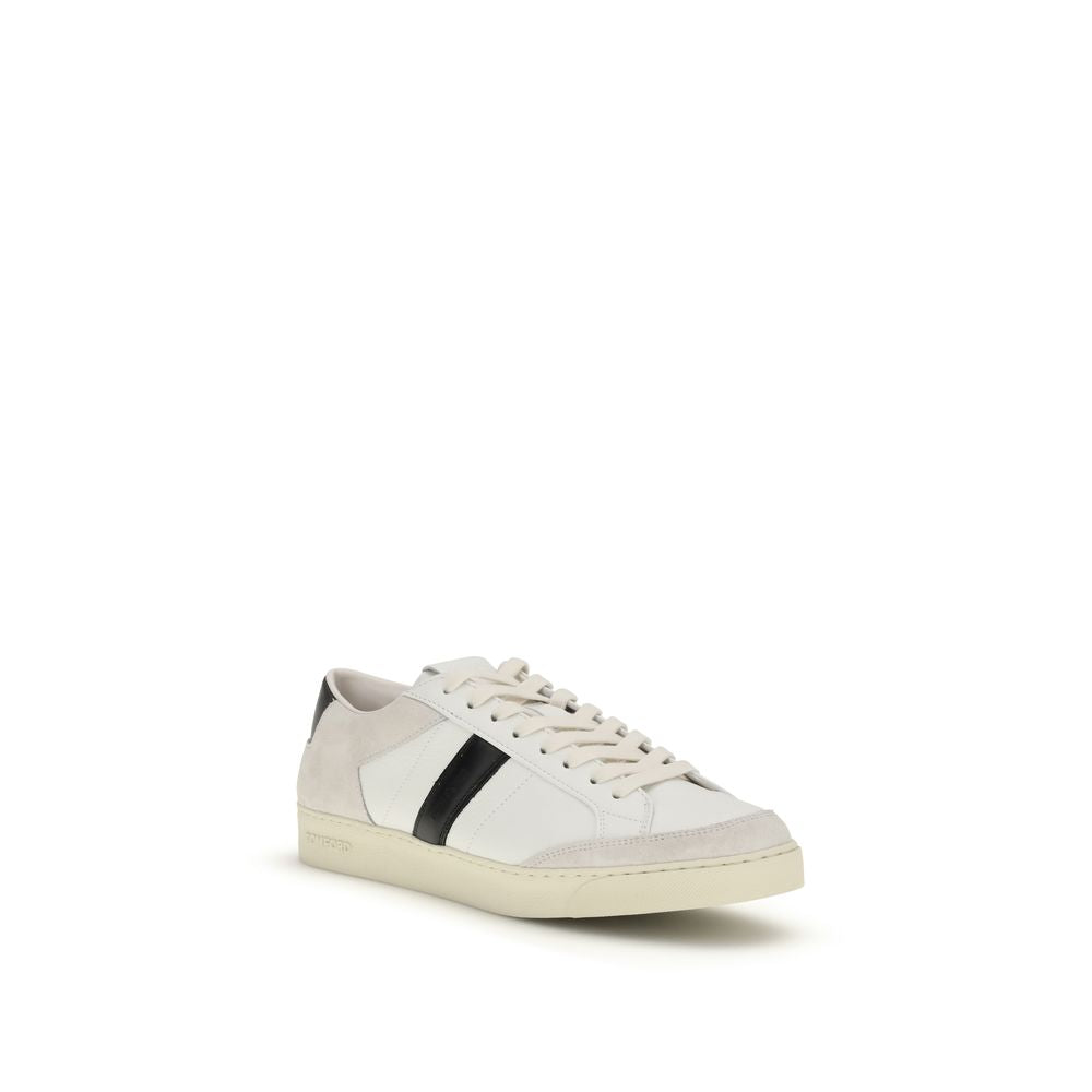 White Calf Leather Bos Taurus Low Top Sneakers