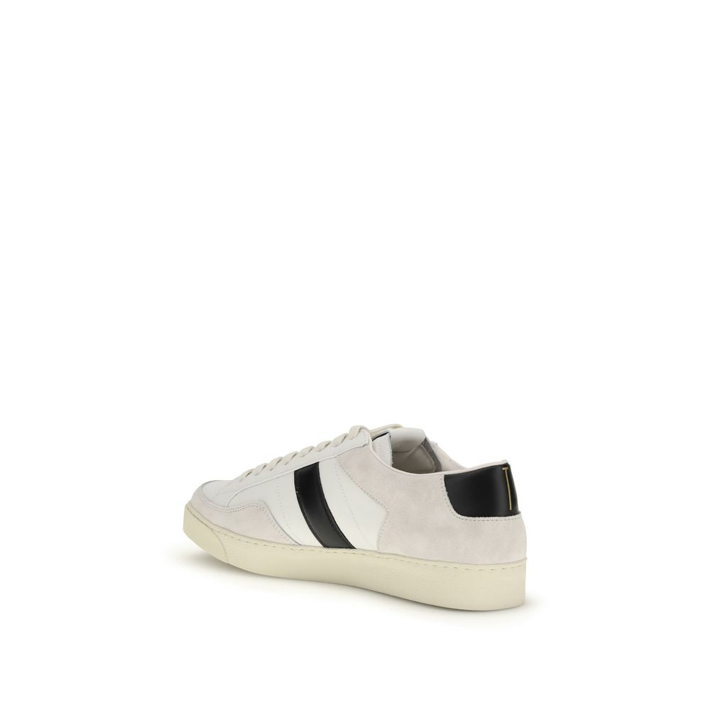 White Calf Leather Bos Taurus Low Top Sneakers