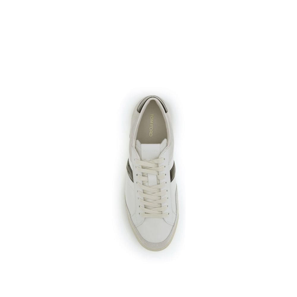 White Calf Leather Bos Taurus Low Top Sneakers