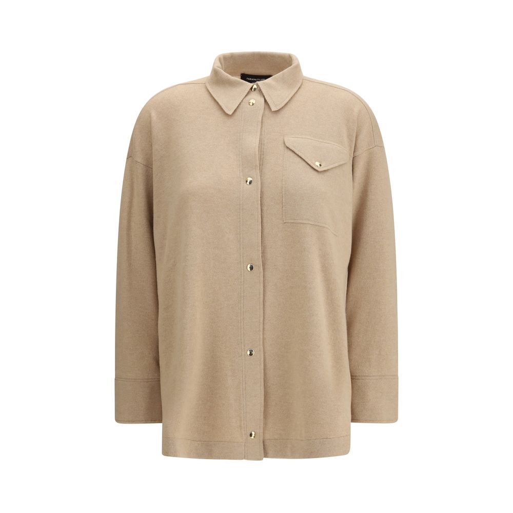 Beige Fleece Wool Shirt