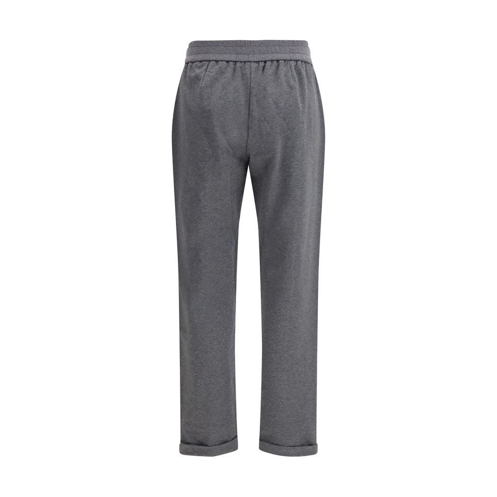 Gray Cotton Casual Pants