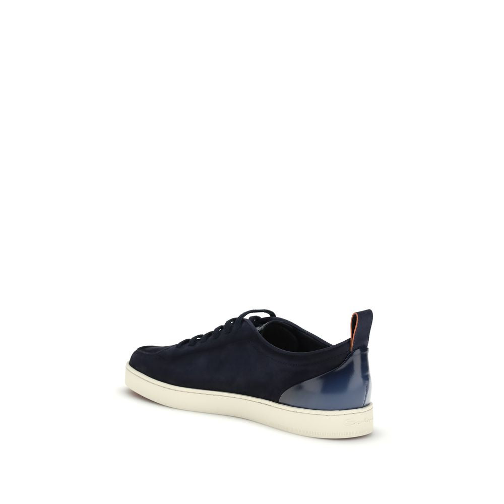 Blue Calf Leather Bos Taurus Low Top Sneakers