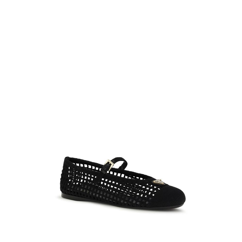 Black Cotton Ballet Flats