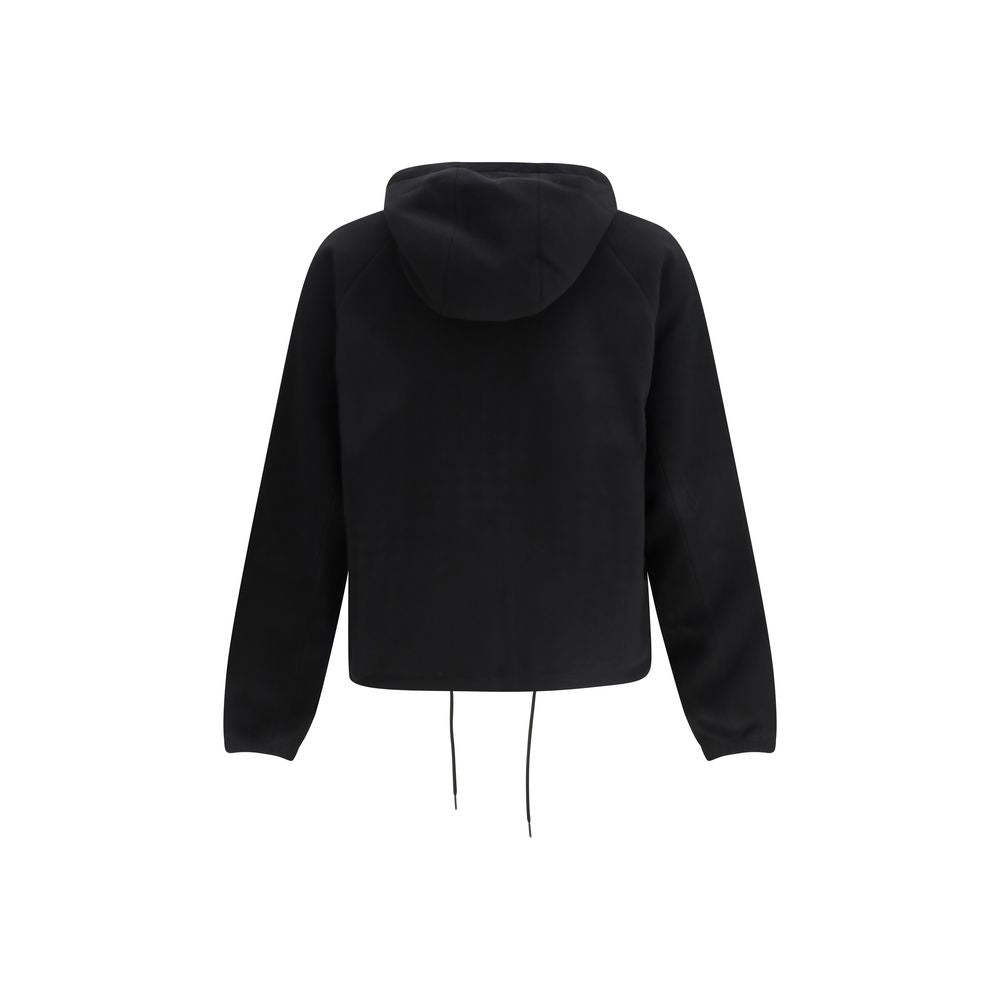 Schwarze Kapuzenjacke mit Raglanärmeln