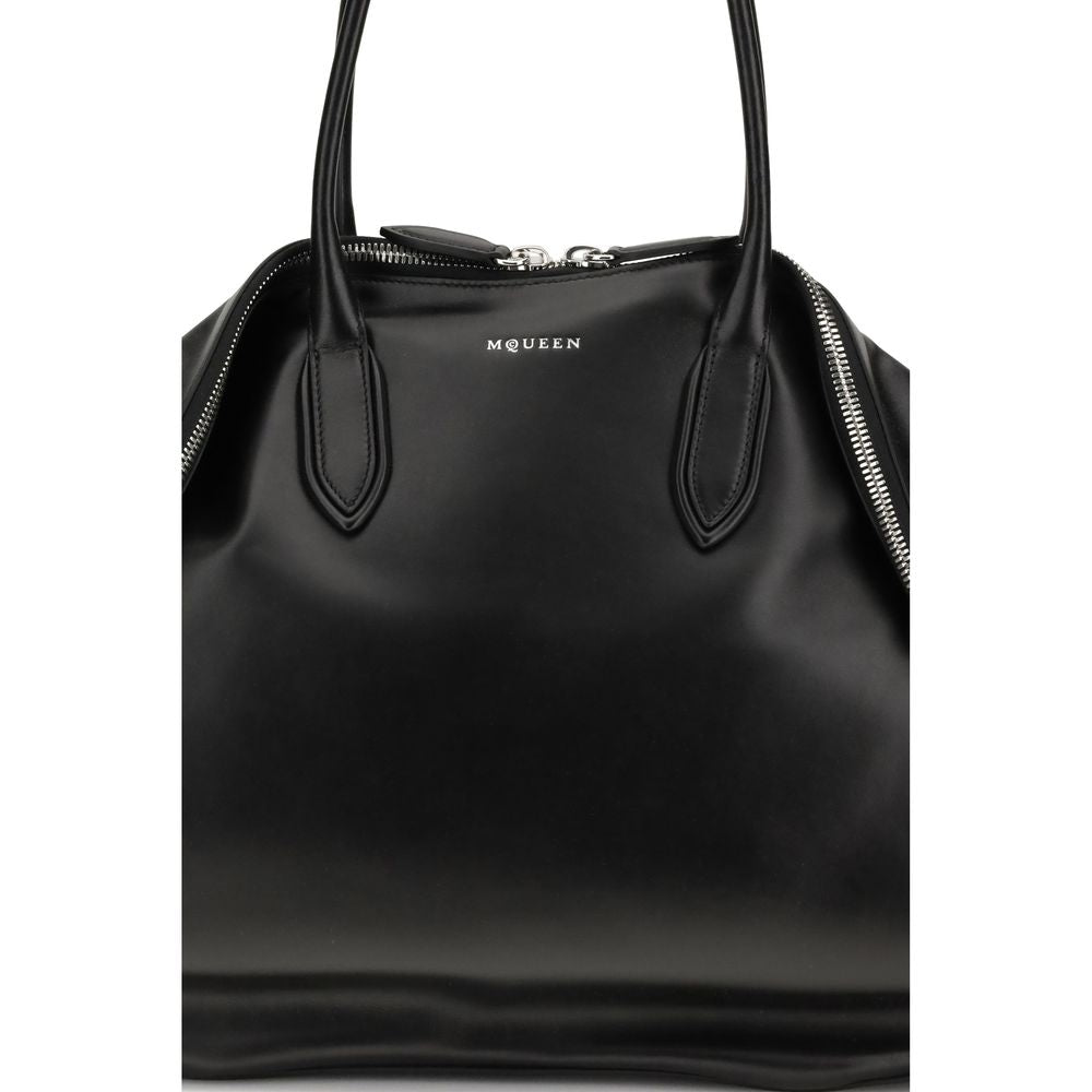 Schwarze Manta Maxi Schultertasche