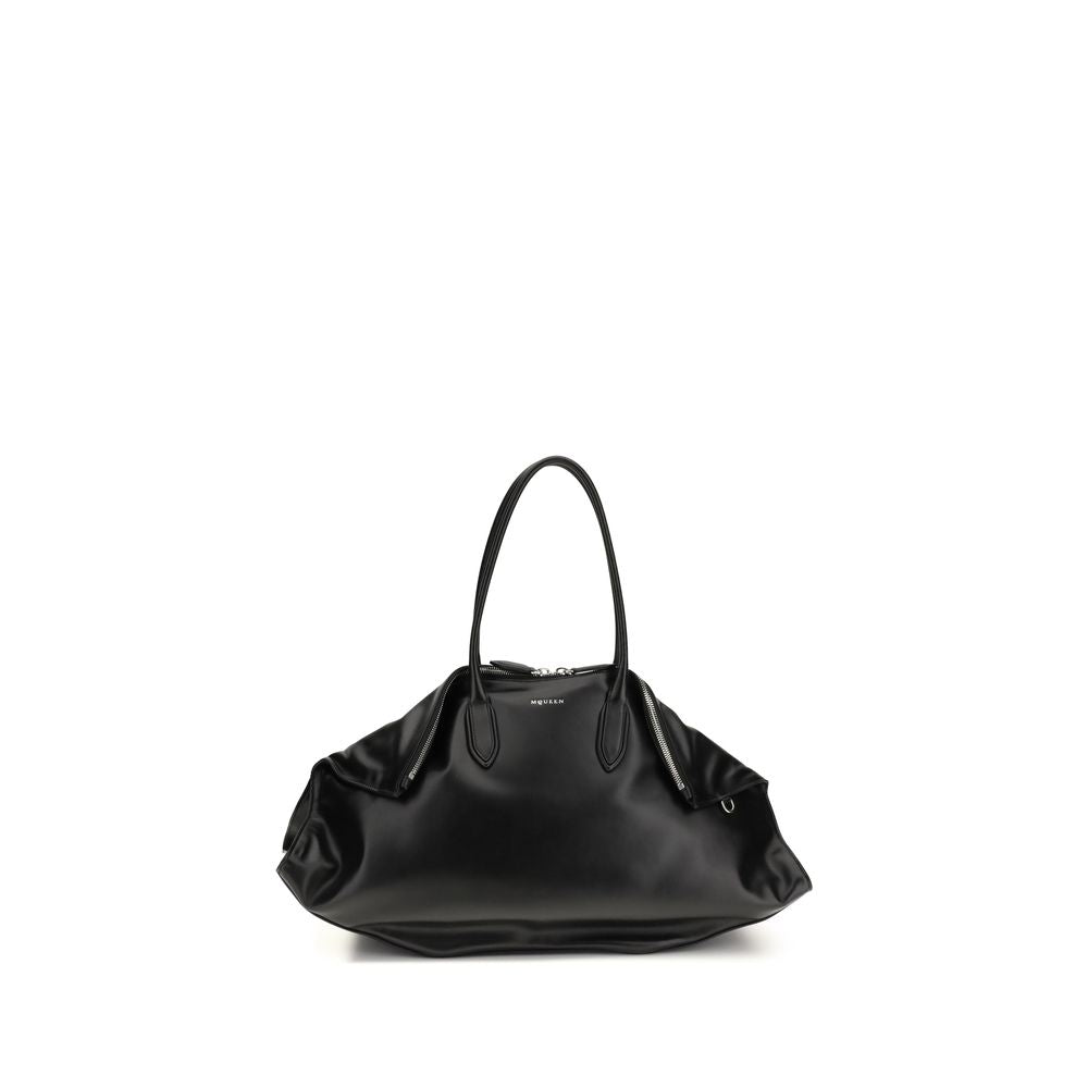 Schwarze Manta Maxi Schultertasche