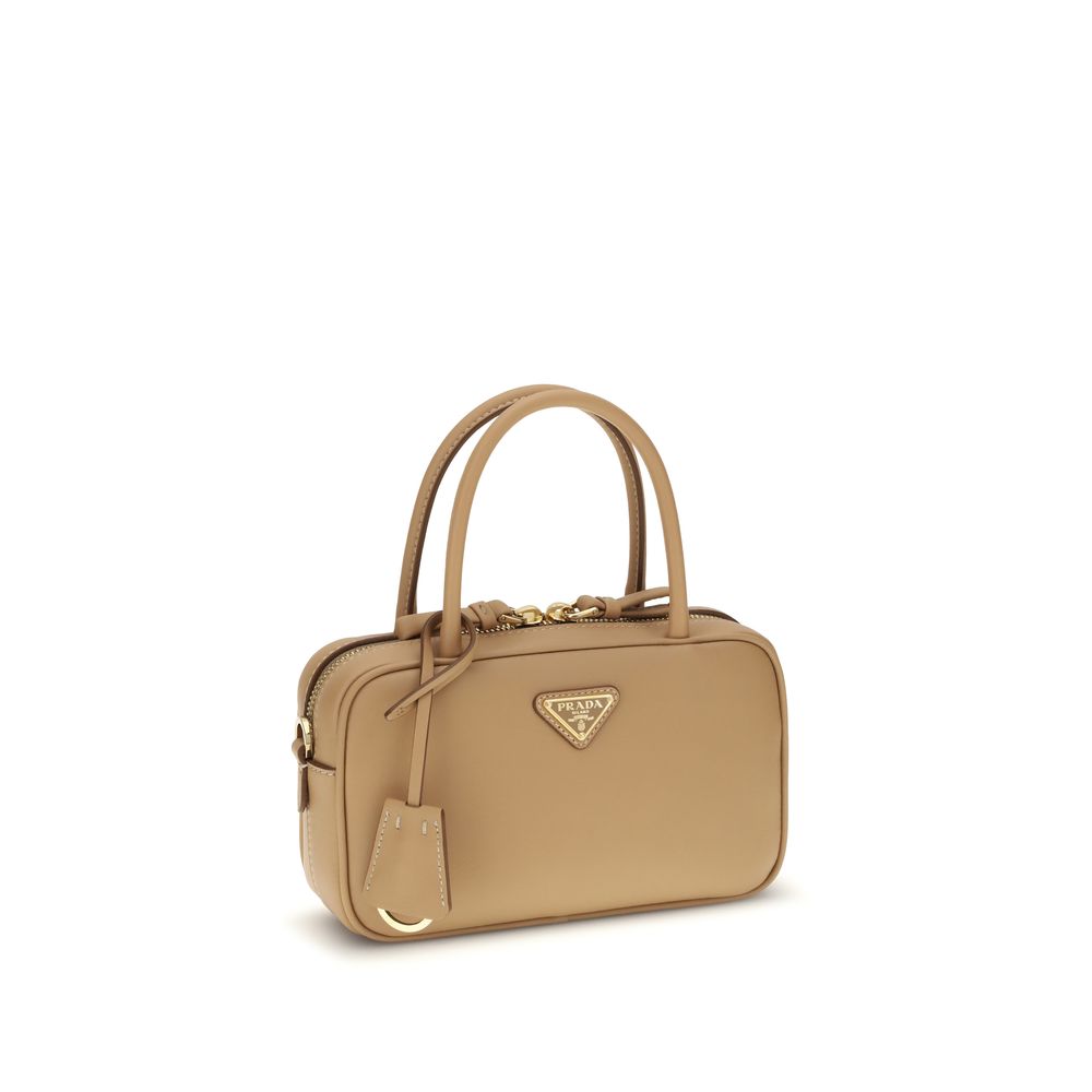 Borsa a mano in pelle beige