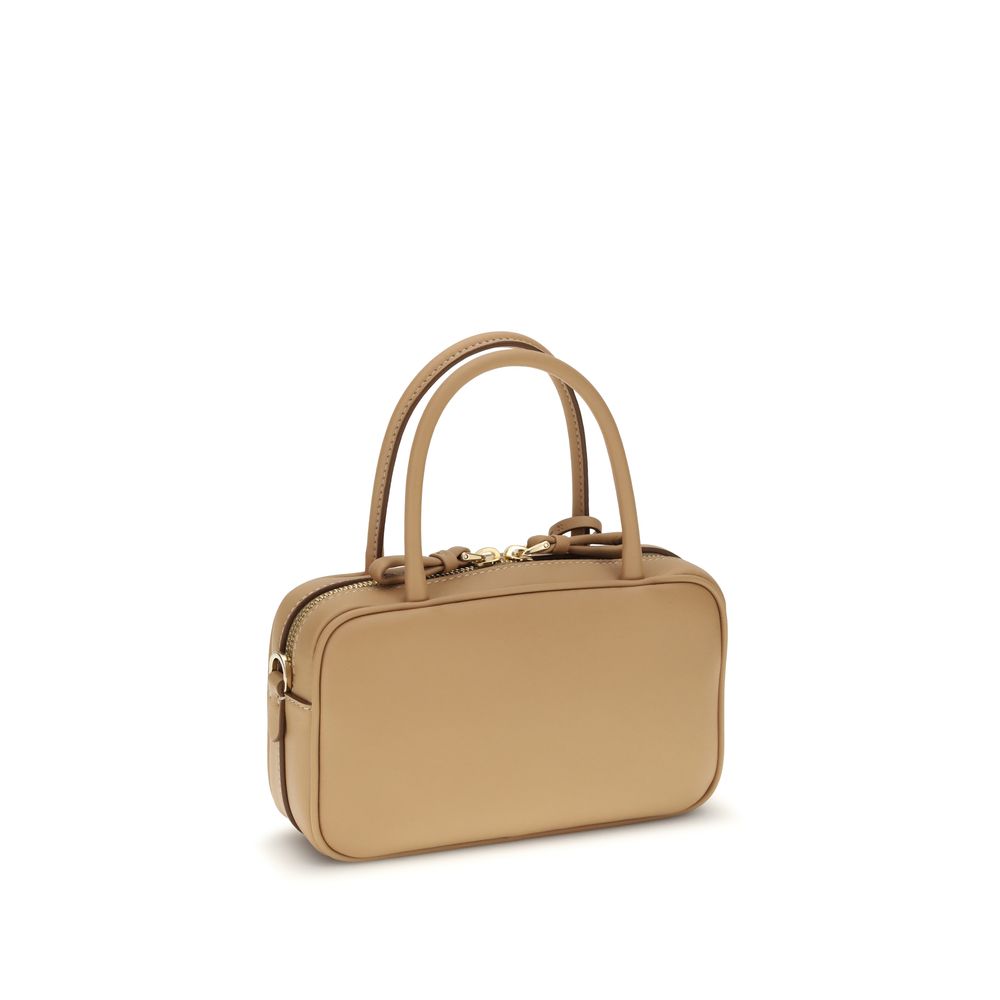 Borsa a mano in pelle beige