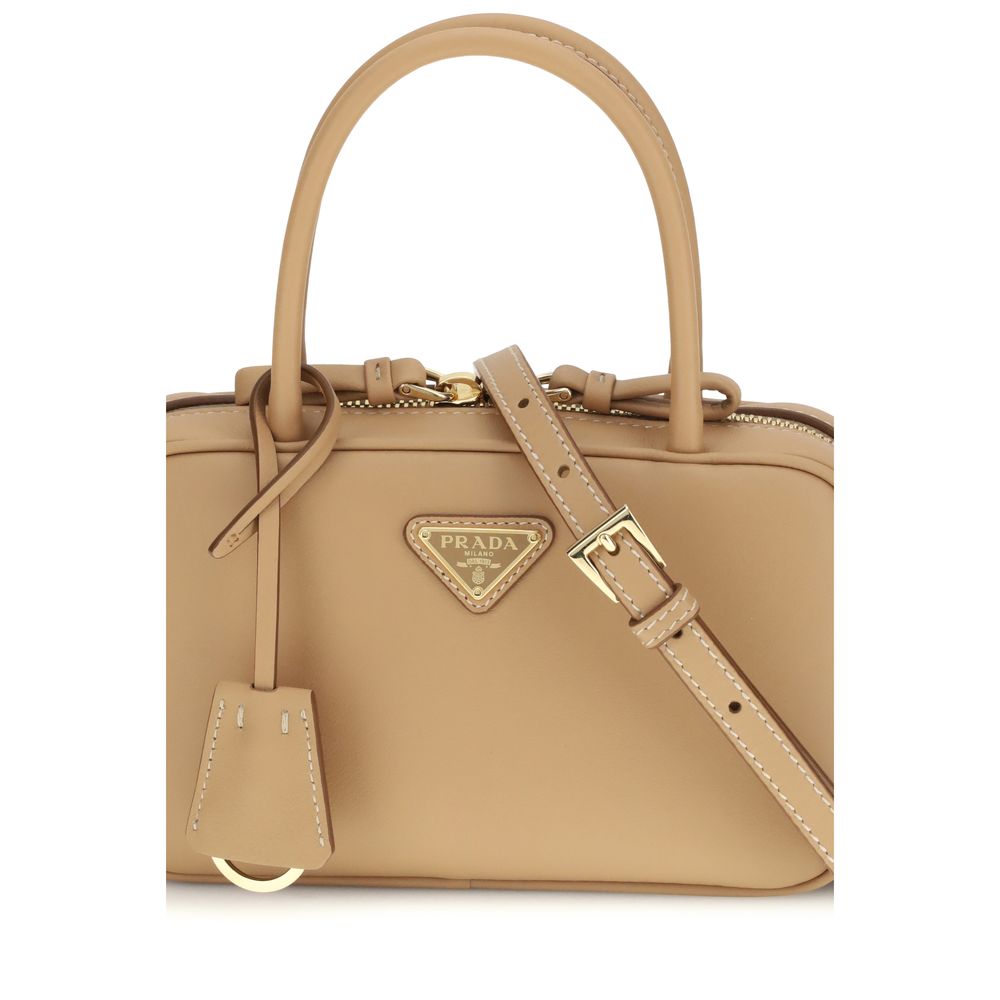 Borsa a mano in pelle beige