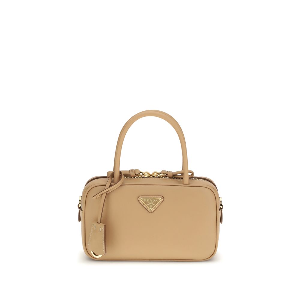 Borsa a mano in pelle beige