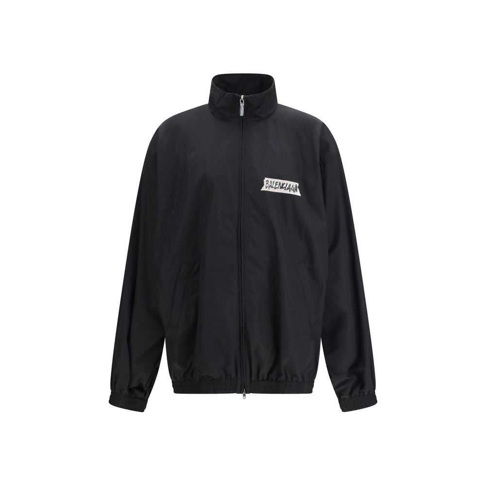 Schwarze Abdeckbandjacke