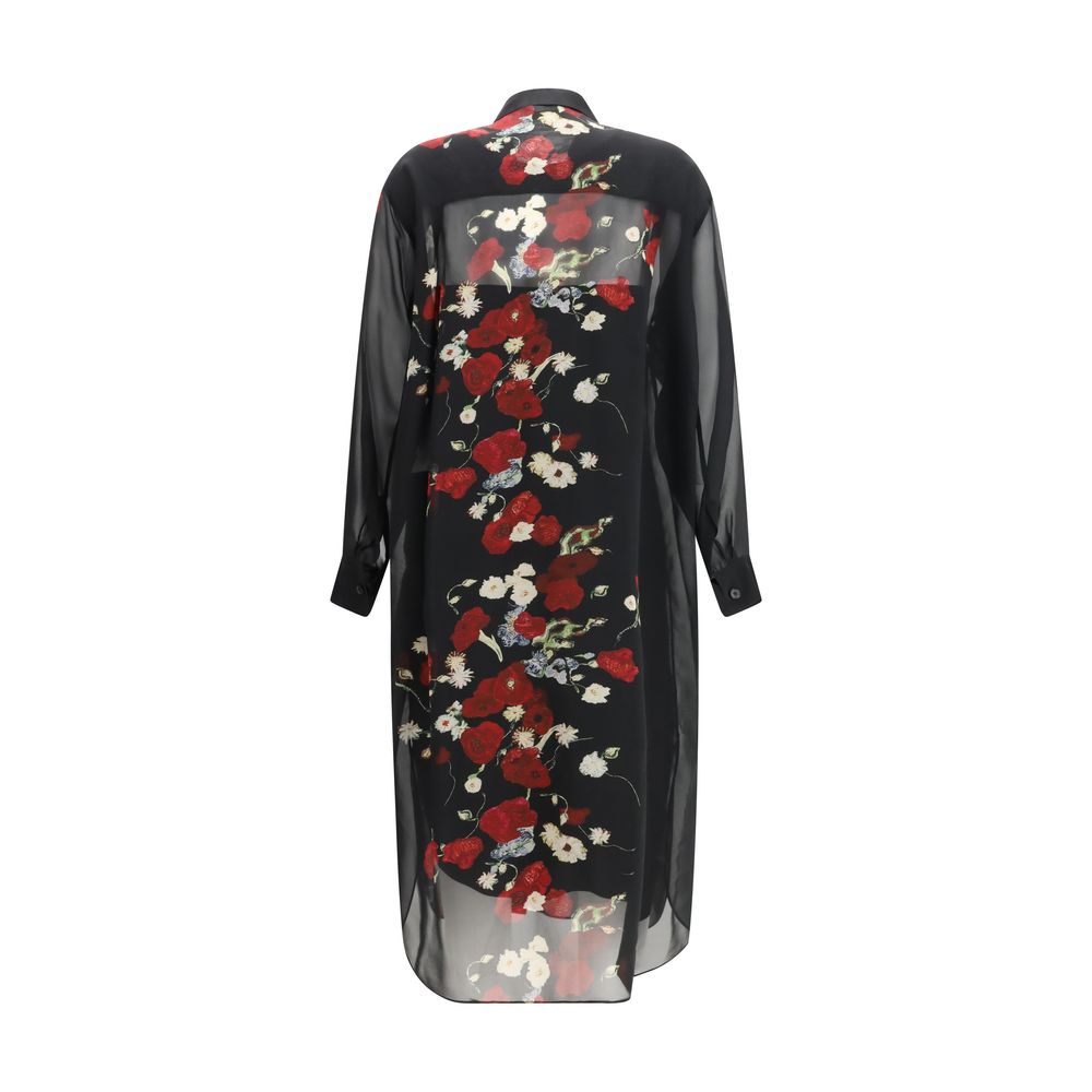 Schwarzes Seiden-Freizeitkleid