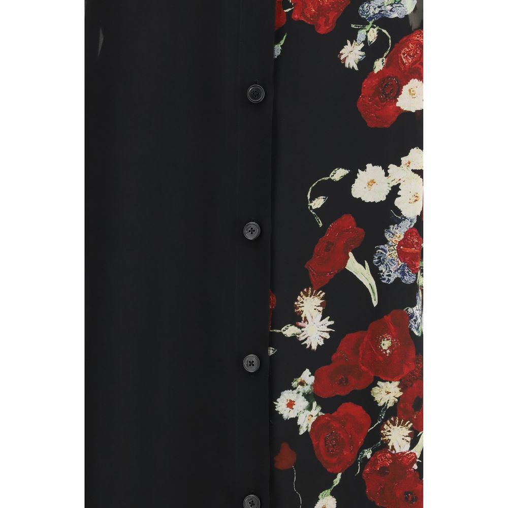 Schwarzes Seiden-Freizeitkleid