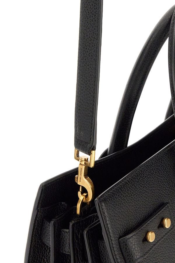 Borsa a mano Sac De Jour in pelle di vitello nera