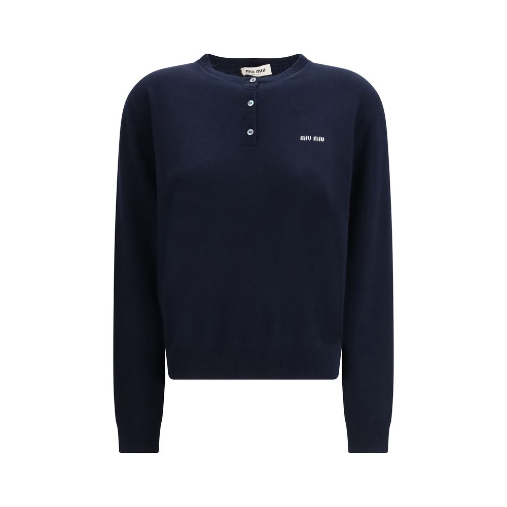 Blaues Kaschmir-Sweatshirt