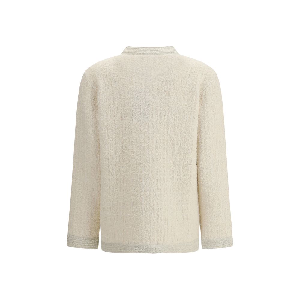 Beige Wollstrickjacke