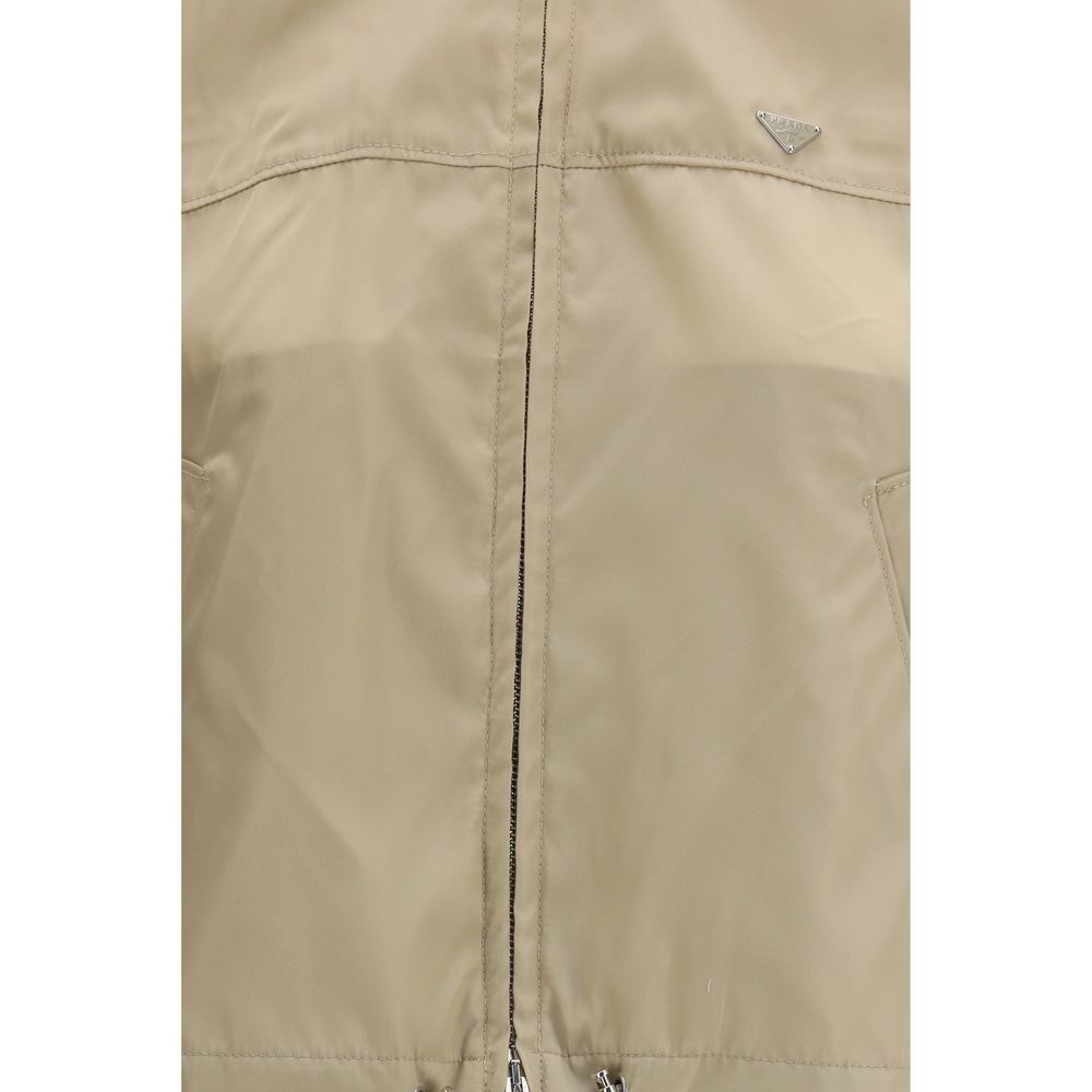 Giacca beige in nylon riciclato