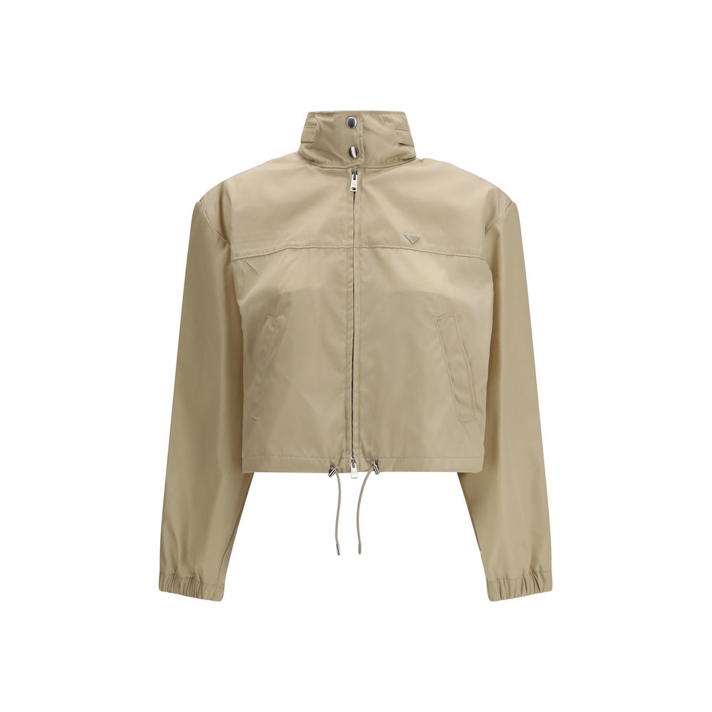Giacca beige in nylon riciclato