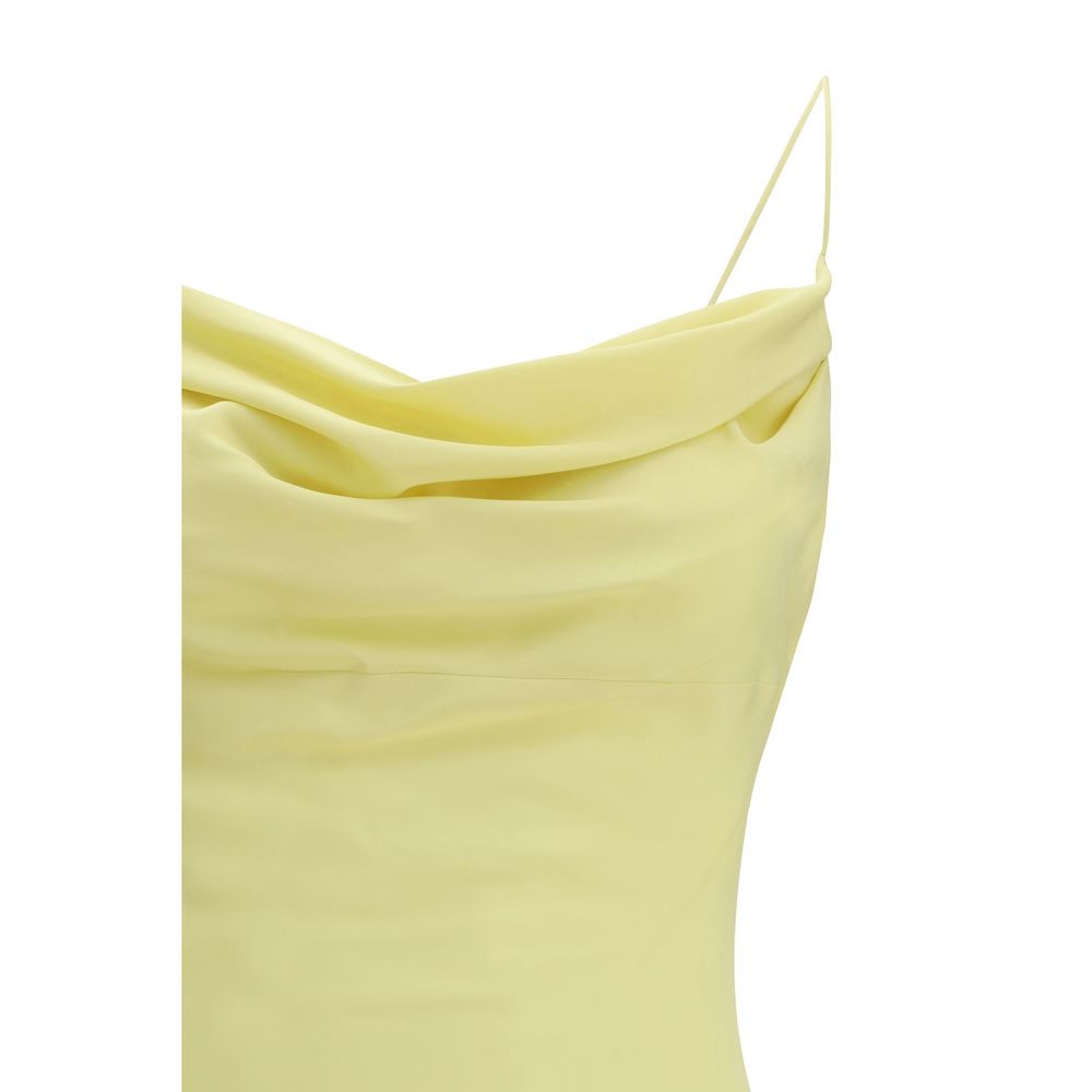 Long silk satin Dress with straps