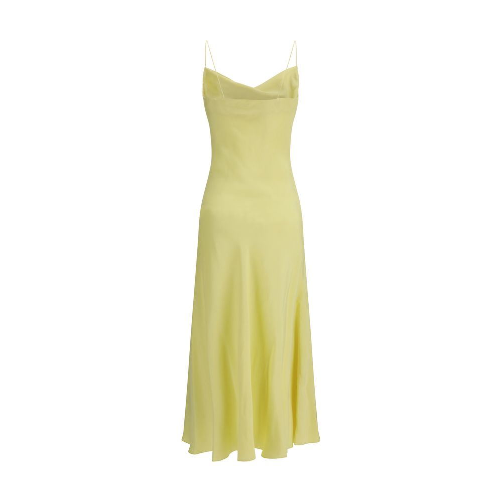 Long silk satin Dress with straps