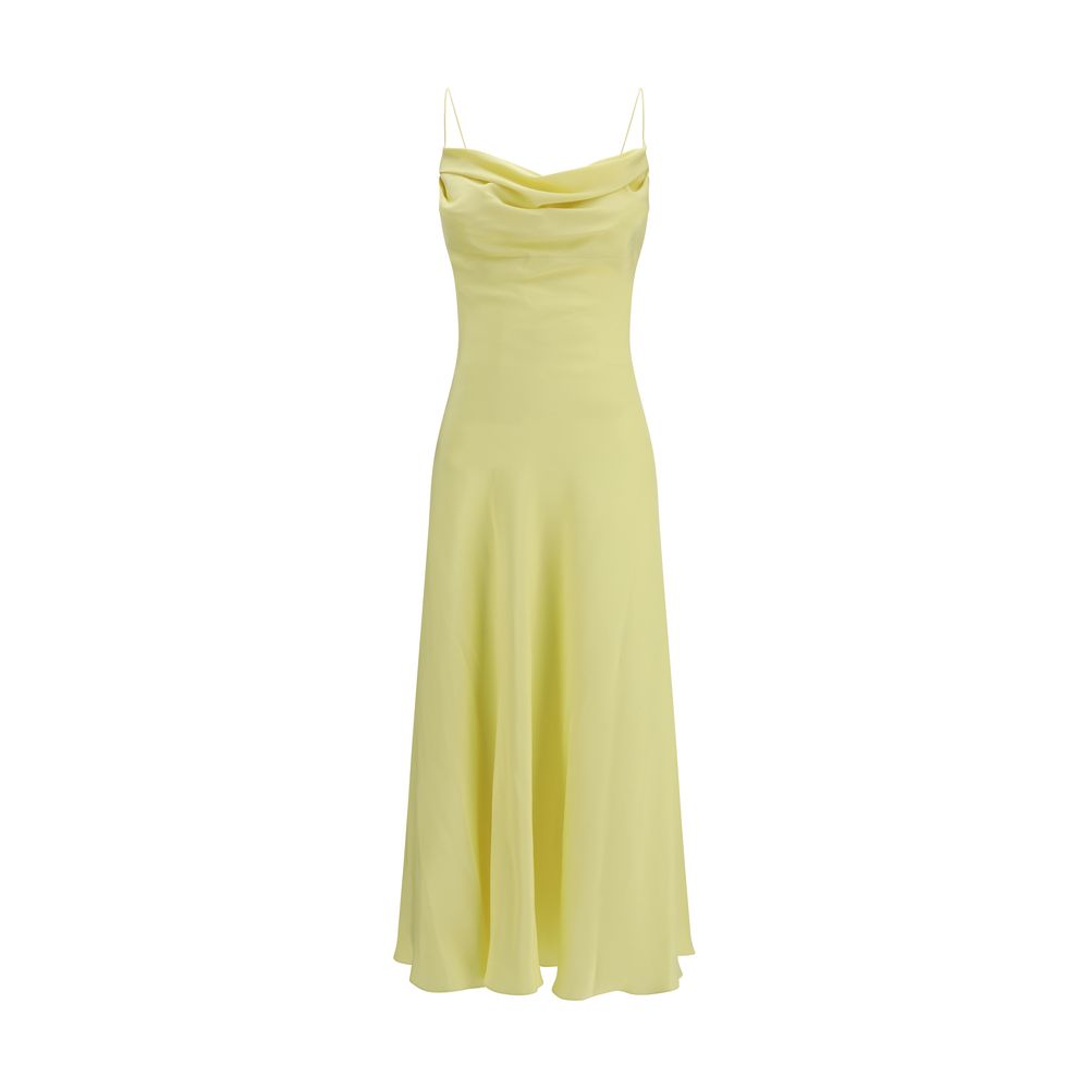 Long silk satin Dress with straps