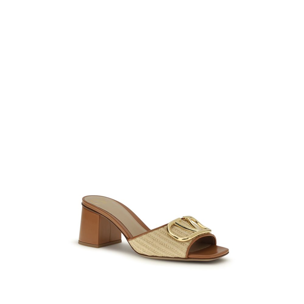 VLogo Signature raffia slide Sandals