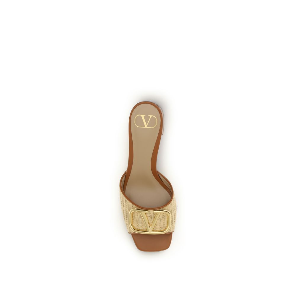 VLogo Signature raffia slide Sandals