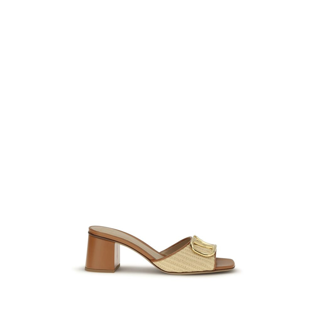 VLogo Signature raffia slide Sandals