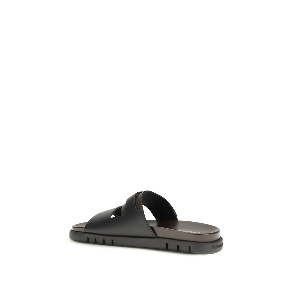 Double-strap leather Sandals