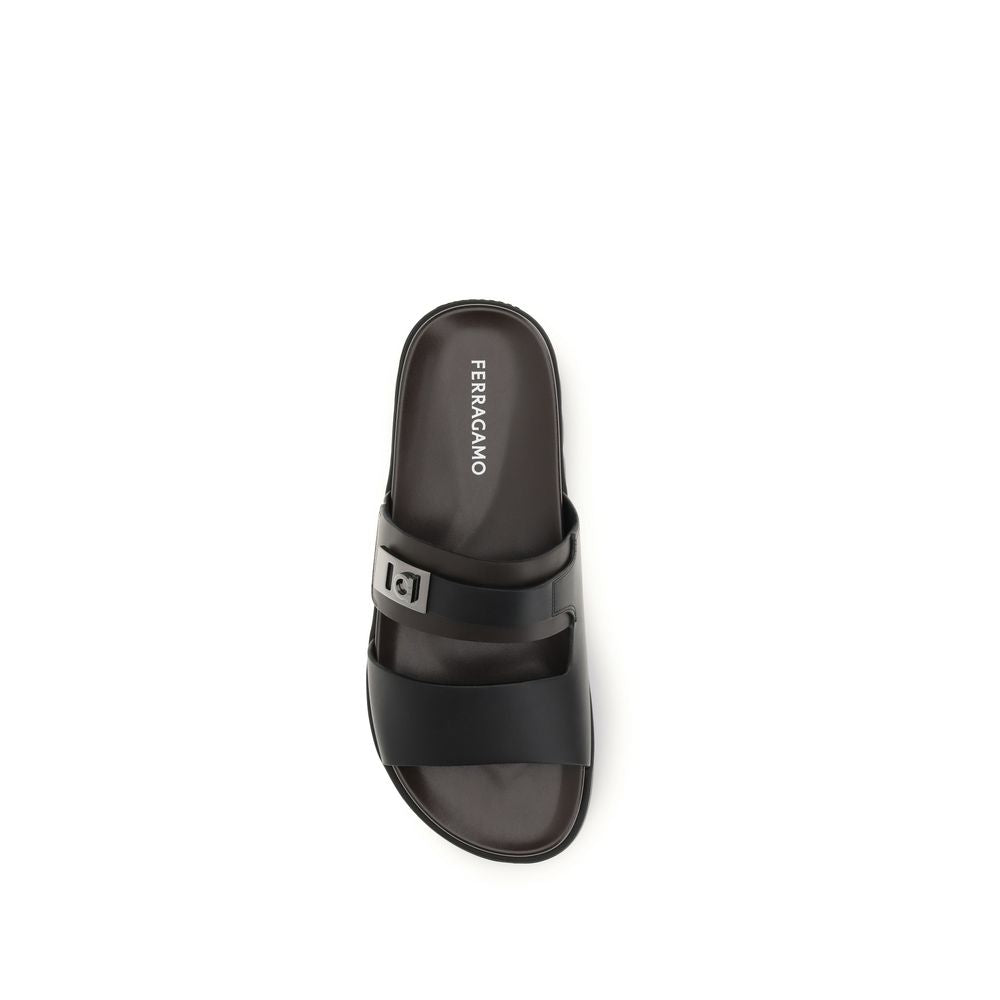 Double-strap leather Sandals
