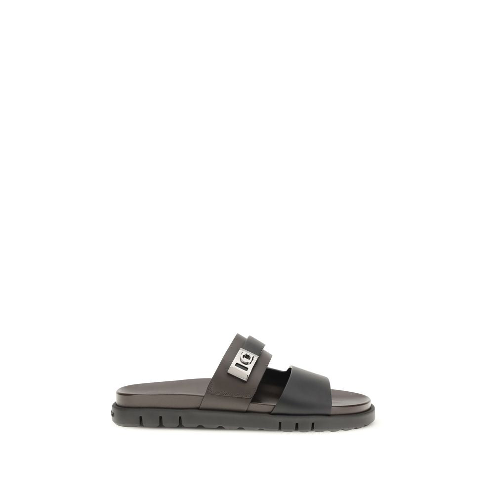 Double-strap leather Sandals