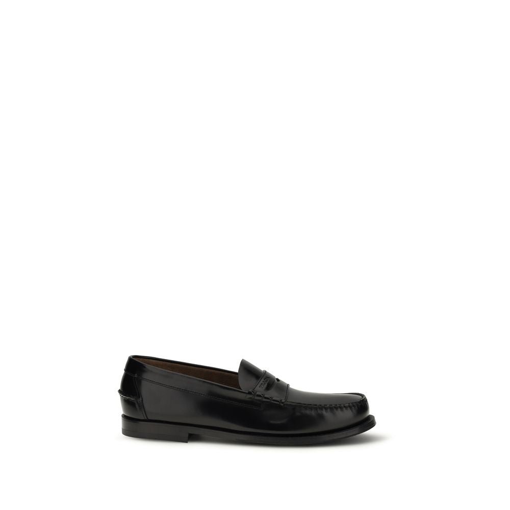 Brushed Leather Loafers