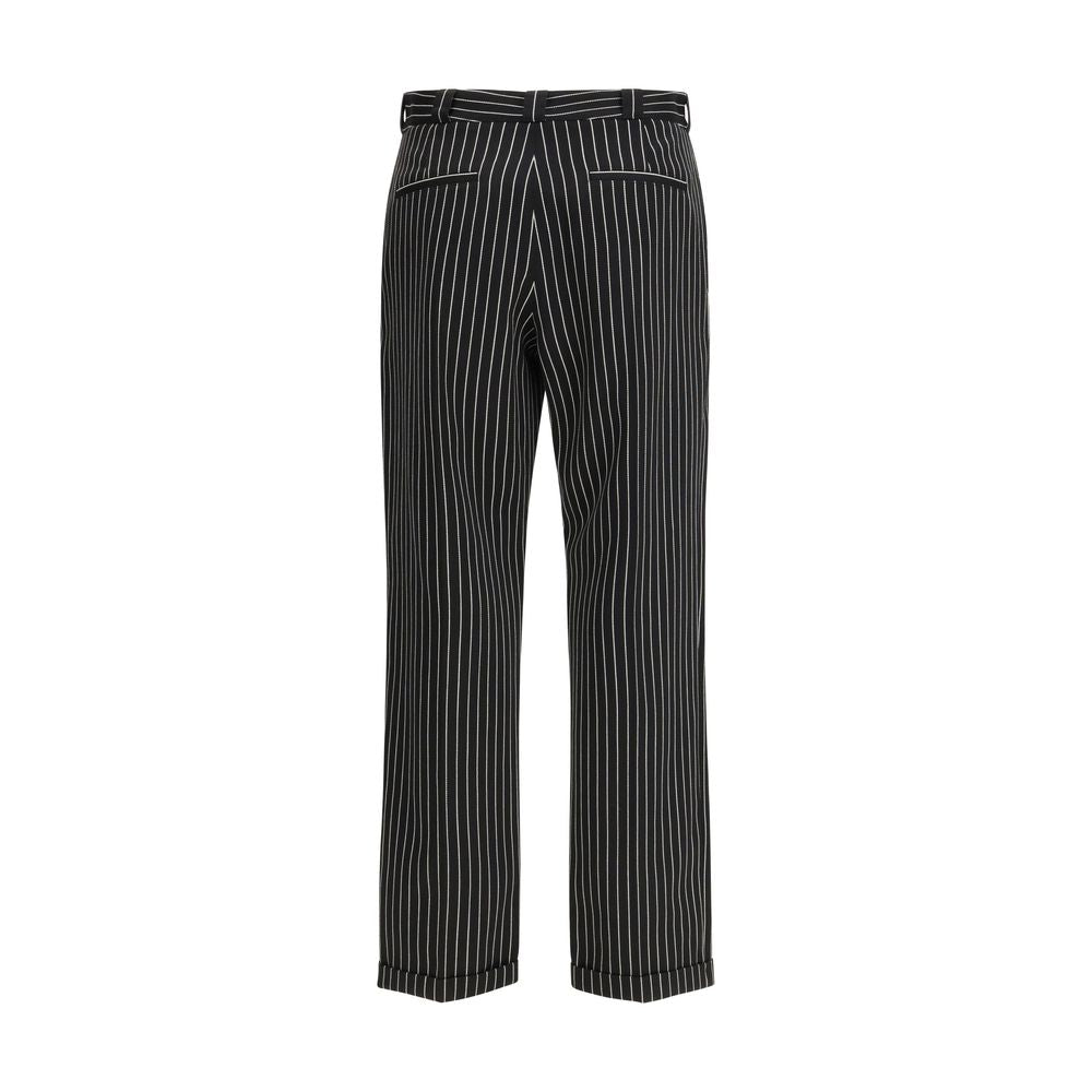 Striped wool and cotton Pants