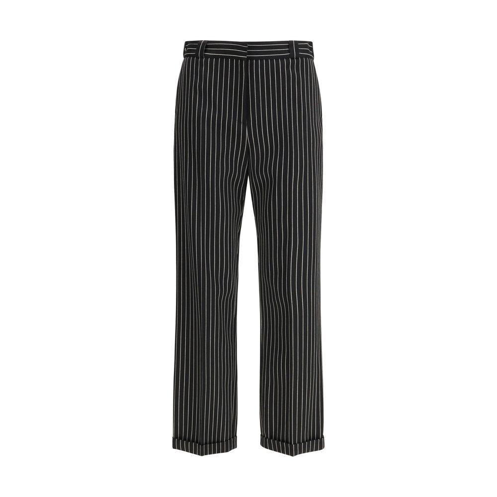 Striped wool and cotton Pants