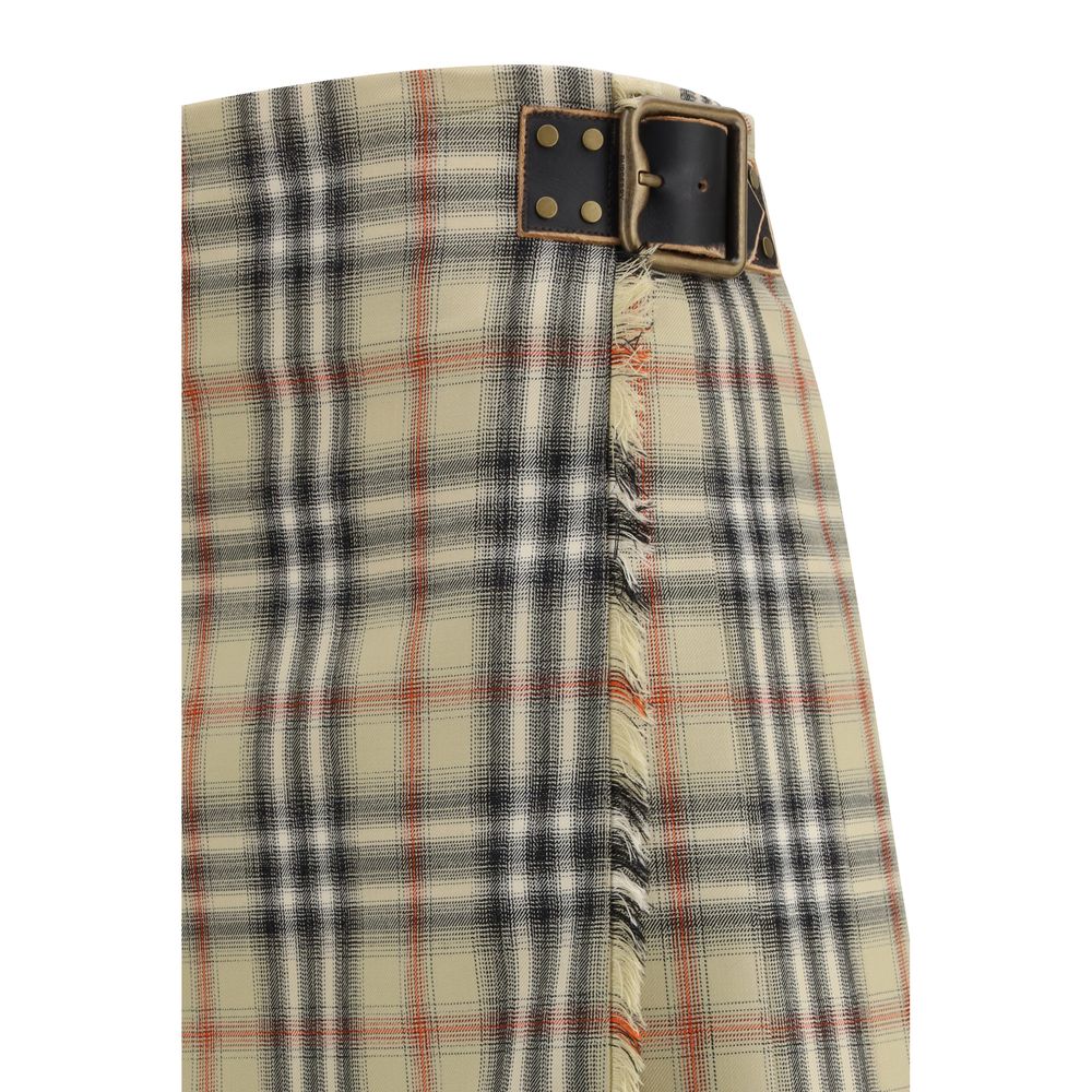 Check wool mini Skirt