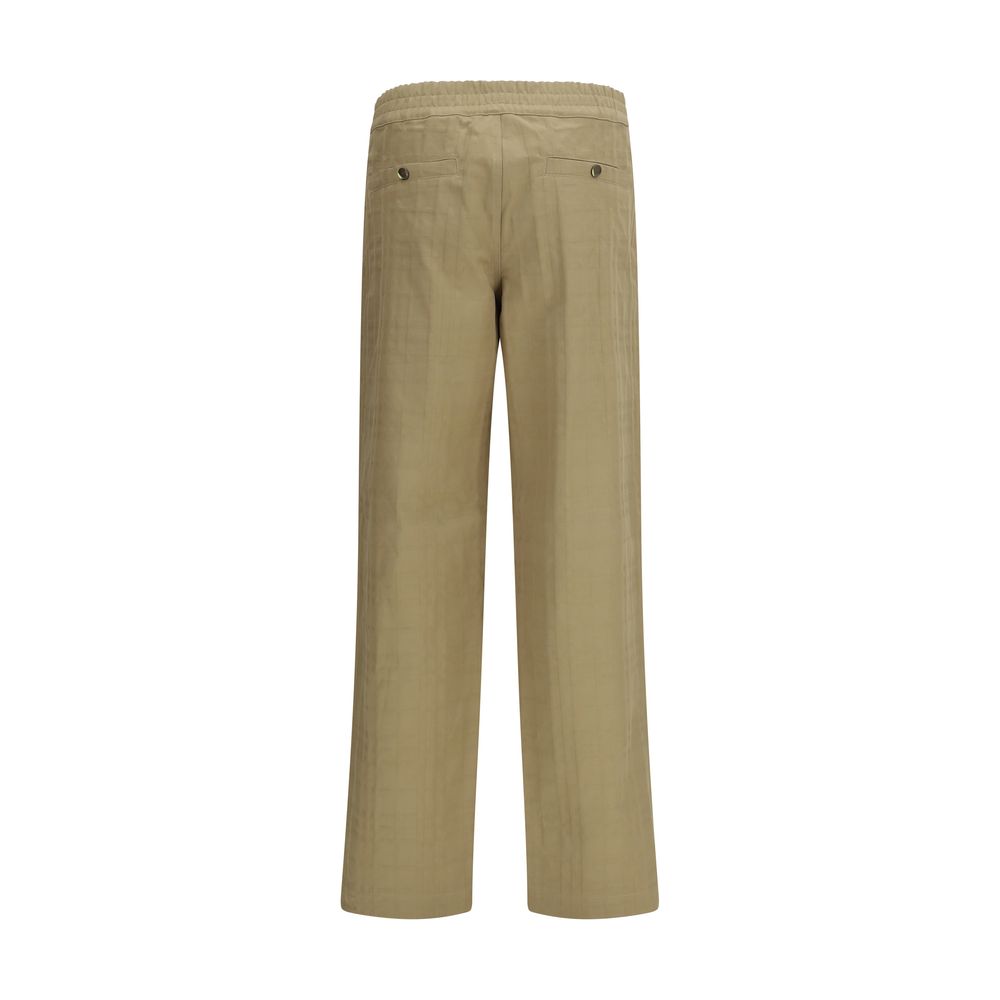 Textured check cotton Pants